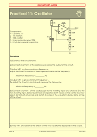 Page 58 of the Practical Electronics course notes, where we do a practical exercise building an oscillator