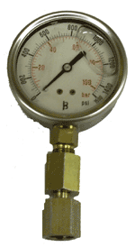 One of the hydraulic pressure gauges used on the hydraulic training courses