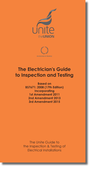 Candidates on the 2391 electrical inspection and testing course are given their own copy of our electricians guide book to keep.