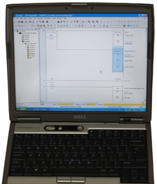 The Omron PC-based software package used on the PLC training courses