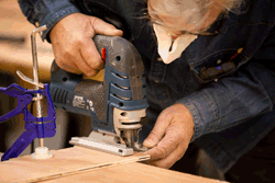 The jigsaw being used on the safe use of hand power tools course