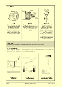 Page 10 of the mechanical isolation course notes, discussing the dangers of moving machinery