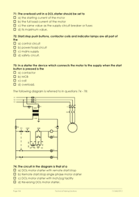 Part of the assessment paper for the Industrial Electrical Maintenance course