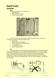 Page 18 of the course notes for the Machine Maintenance Training for Operators, where we teach the candidates about the commonly used tools that they need to be familiar with and how to use them