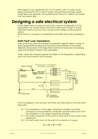 This is page 20 of the 18th edition IET Wiring regulations training course notes: here we look at the design procedure used to determine the sizes of wires used in electrical installations