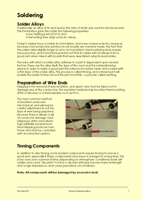 This is page 7 of the soldering and PCB repair course notes: The early pages of the soldering course looks at the general principles of how a good solder joint should be made