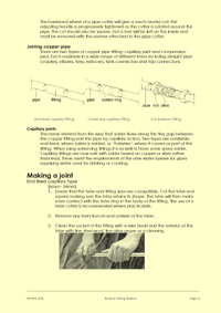 This is page 15 of the course notes for the Plumbing Maintenance Course, describing how pipework joints should be made