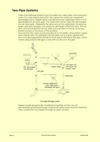This is page 26 of the course notes for the Plumbing Maintenance Course, describing two-pipe systems