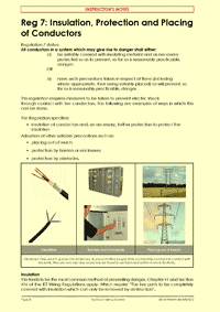 This is page 24 of the course notes for the Duty Holder (Authorised Person) course, describing the various ways that the Regulations require prevention from electric shock to be achieved