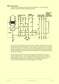 This is page 73 of the Electrical Problem Solving training course notes: The important issues surrounding the use of safety relays in modern control panels are discussed and candidates learn about the typical faults that they develop, how to reset them etc.