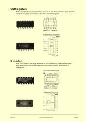 This is page 83 of the course notes for the electronic fault finding course, showing typical digital logic ICs like shift registers and decoders
