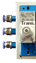 One of the pneumatic sequence valves which candidates interconnect in the practical exercises to form various useful systems on the Pneumatic training course