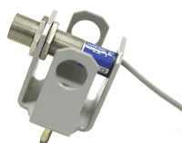 One of the inductive proximity sensors which candidates interconnect in the practical exercises to form various useful systems on the Pneumatic training course