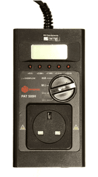 One of PASS/FAIL types of PAT testers used on the PAT testing training course